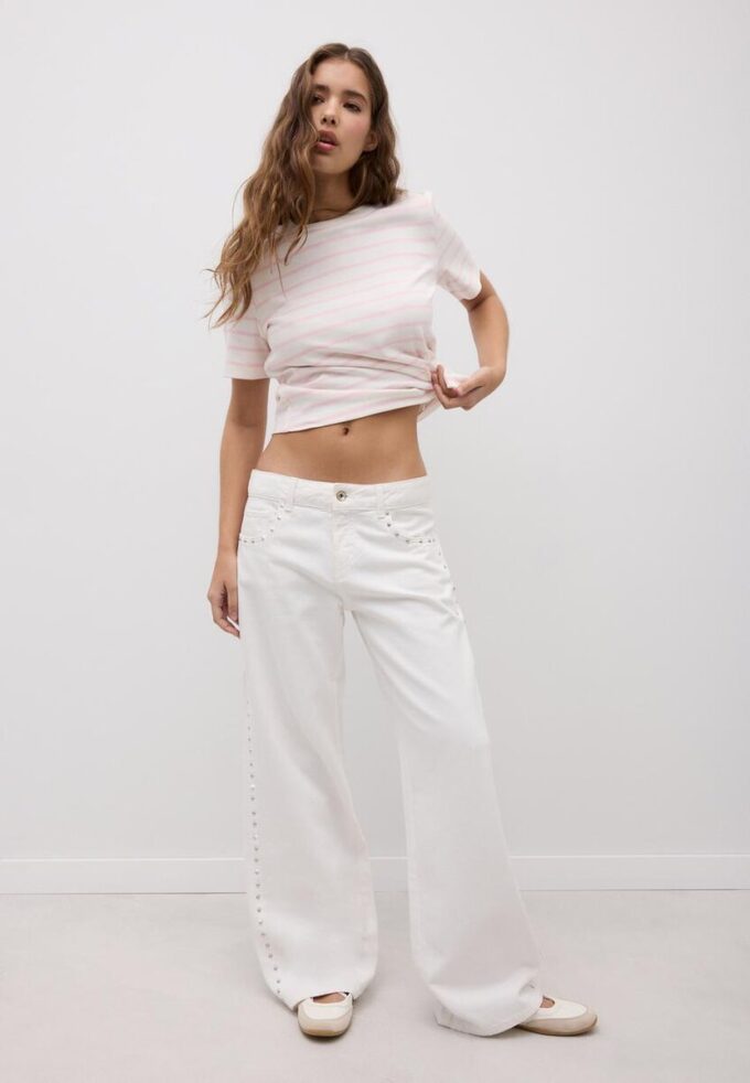 Basics Heavyweight gestreiftes T-Shirt in Regular Fit