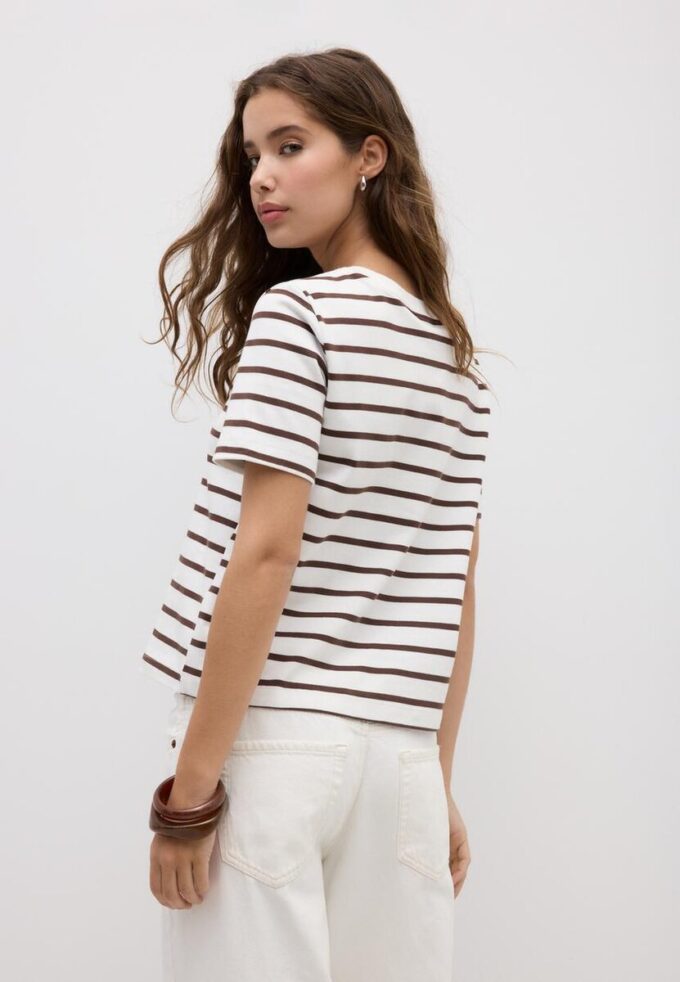 Basics Heavyweight gestreiftes T-Shirt in Regular Fit