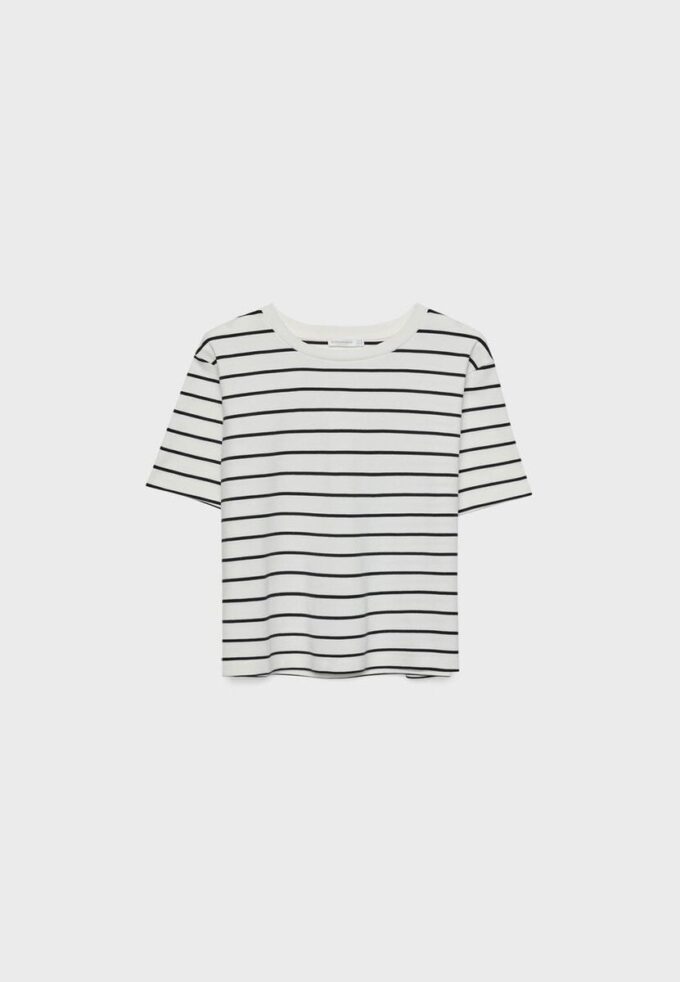 Basics Heavyweight gestreiftes T-Shirt in Regular Fit