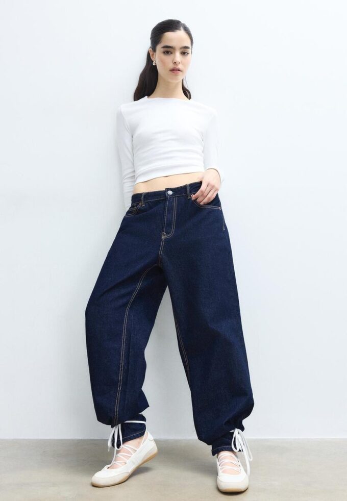 Basics-Langarm-T-Shirt aus Baumwolle