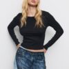 Basics-Langarm-T-Shirt aus Baumwolle