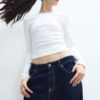 Basics-Langarm-T-Shirt aus Baumwolle
