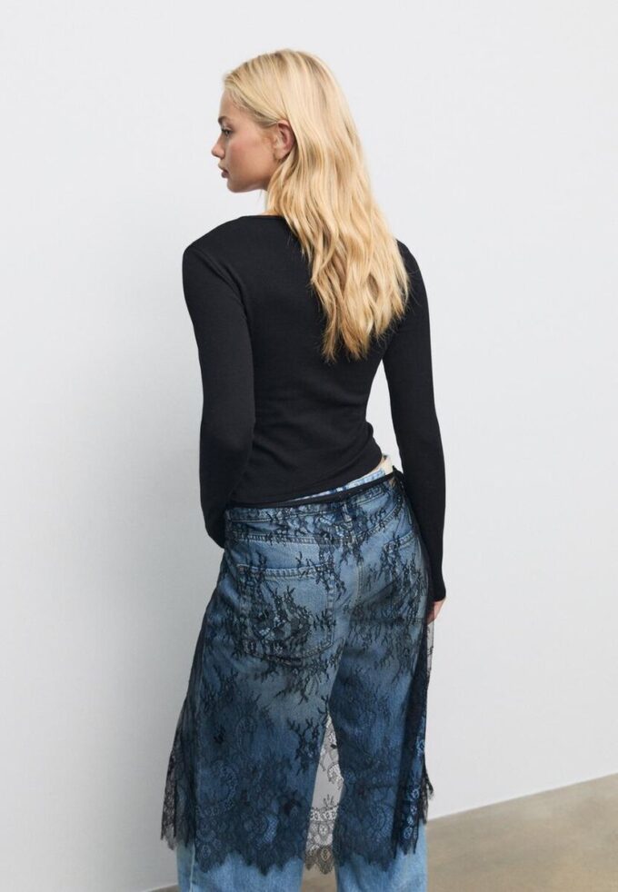 Basics-Langarm-T-Shirt aus Baumwolle