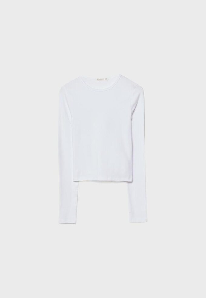 Basics-Langarm-T-Shirt aus Baumwolle