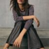 Basics-Langarm-T-Shirt aus Baumwolle mit Streifen