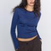 Basics-Langarm-T-Shirt aus Baumwolle mit Streifen