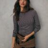 Basics-Langarm-T-Shirt aus Baumwolle mit Streifen