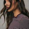 Basics-Langarm-T-Shirt aus Baumwolle mit Streifen