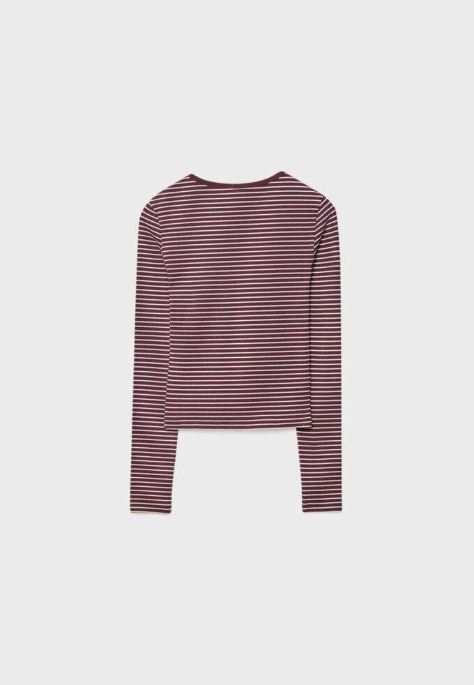 Basics-Langarm-T-Shirt aus Baumwolle mit Streifen