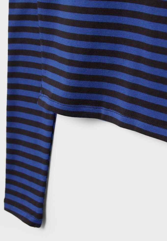 Basics-Langarm-T-Shirt aus Baumwolle mit Streifen