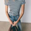 Basics Slim Fit gestreiftes T-Shirt Basics Slim Fit gestreiftes T-Shirt