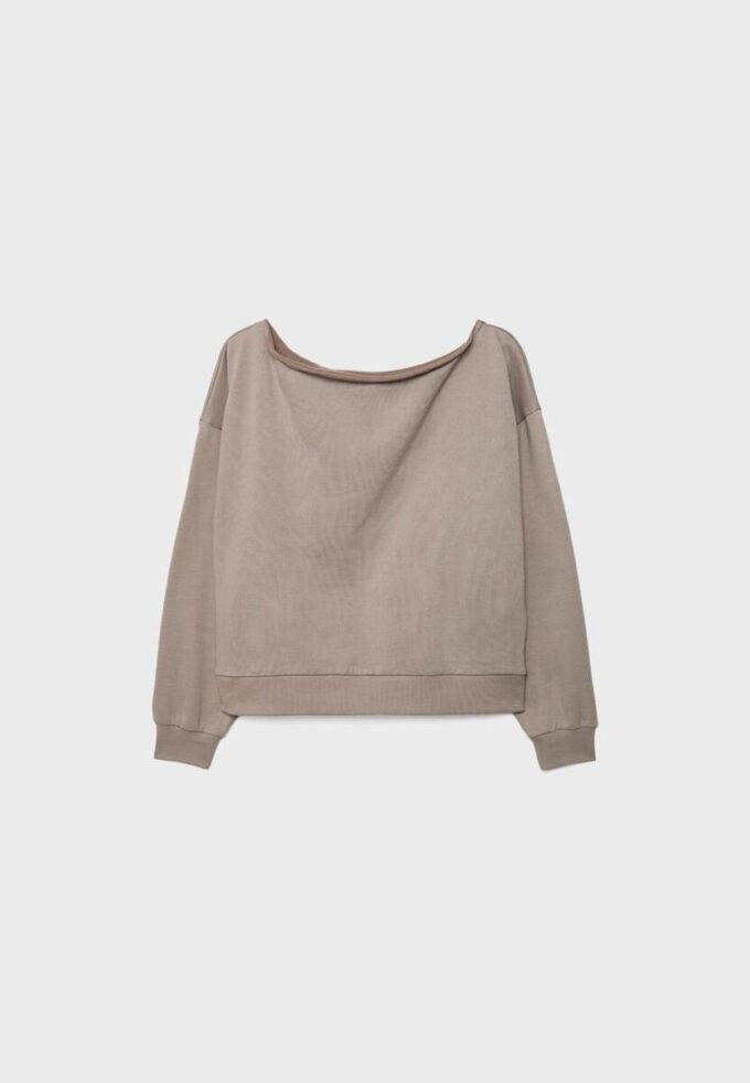 Basics-Sweatshirt mit schulterfreiem Ausschnitt Basics-Sweatshirt mit schulterfreiem Ausschnitt