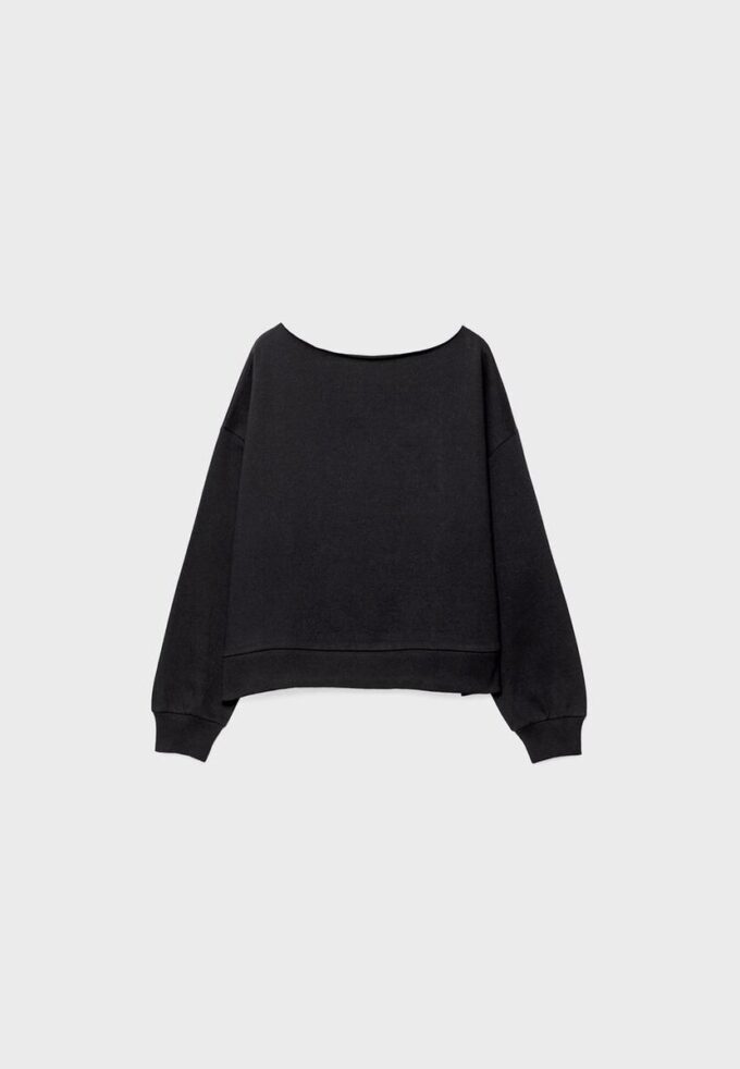 Basics-Sweatshirt mit schulterfreiem Ausschnitt Basics-Sweatshirt mit schulterfreiem Ausschnitt