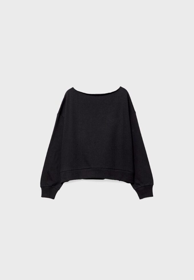 Basics-Sweatshirt mit schulterfreiem Ausschnitt Basics-Sweatshirt mit schulterfreiem Ausschnitt