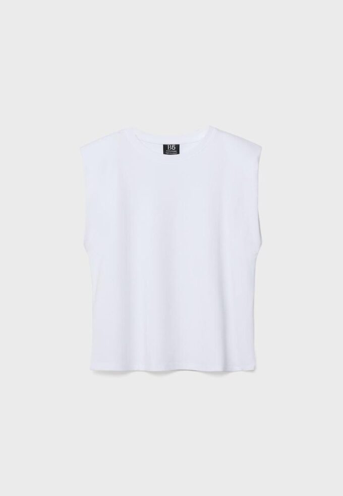 Basics-T-Shirt mit gepolsterten Schultern Basics-T-Shirt mit gepolsterten Schultern