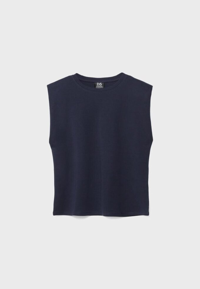 Basics-T-Shirt mit gepolsterten Schultern Basics-T-Shirt mit gepolsterten Schultern