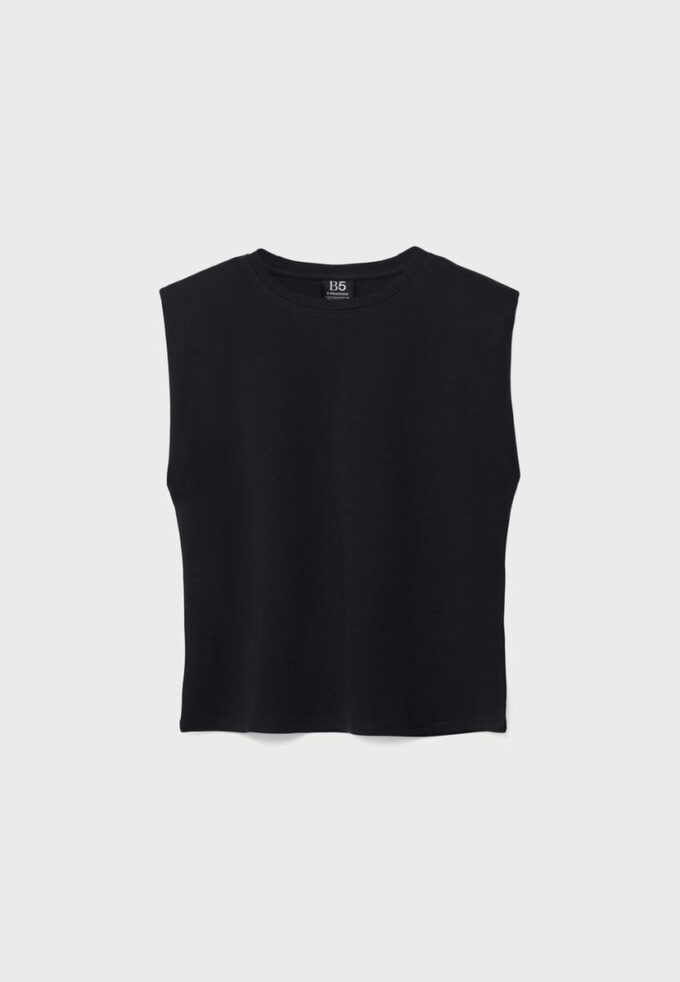 Basics-T-Shirt mit gepolsterten Schultern