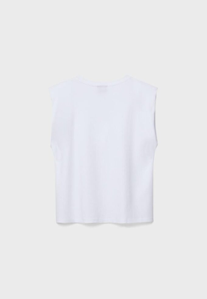 Basics-T-Shirt mit gepolsterten Schultern Basics-T-Shirt mit gepolsterten Schultern