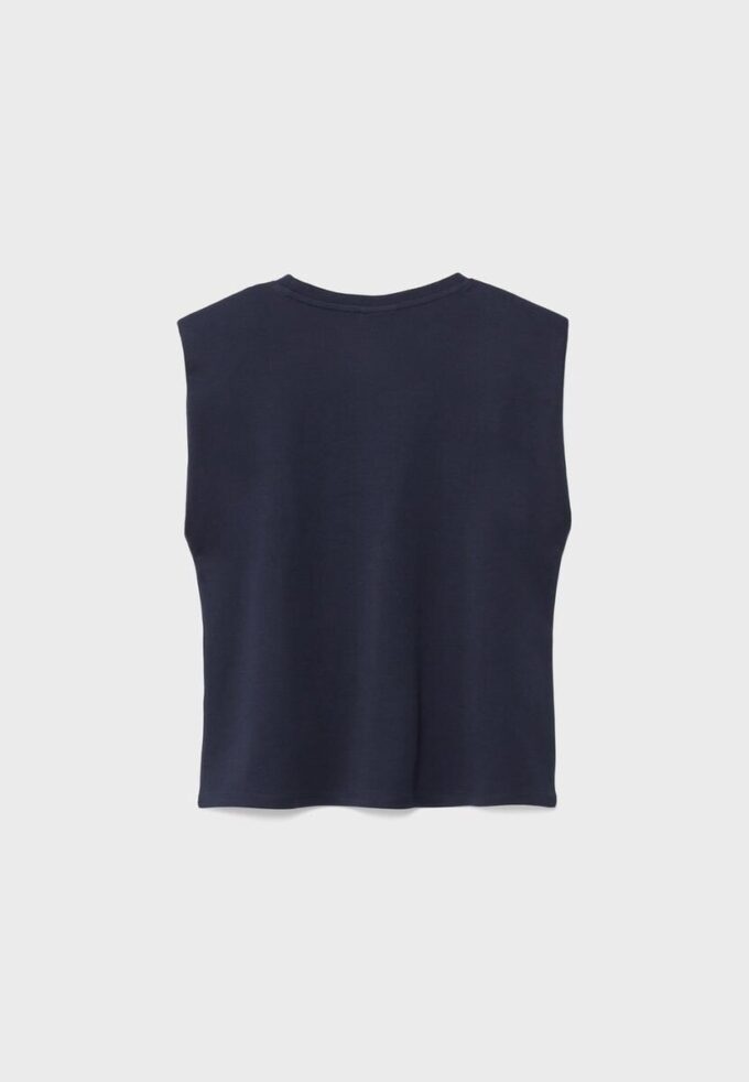 Basics-T-Shirt mit gepolsterten Schultern Basics-T-Shirt mit gepolsterten Schultern