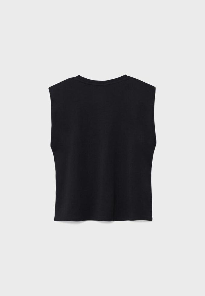 Basics-T-Shirt mit gepolsterten Schultern