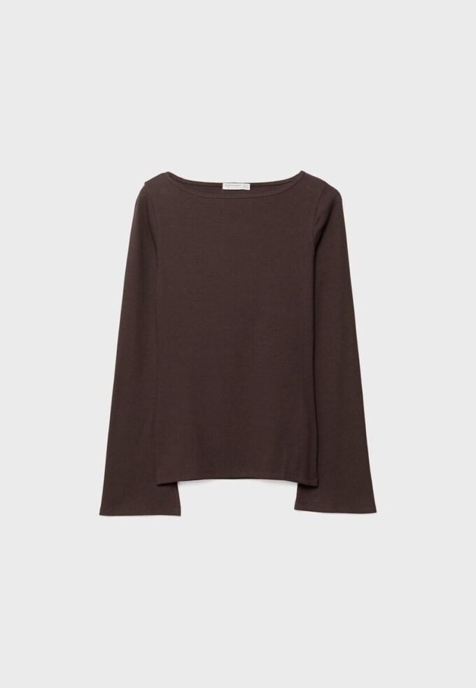 Basics-T-Shirt mit Glockenärmeln