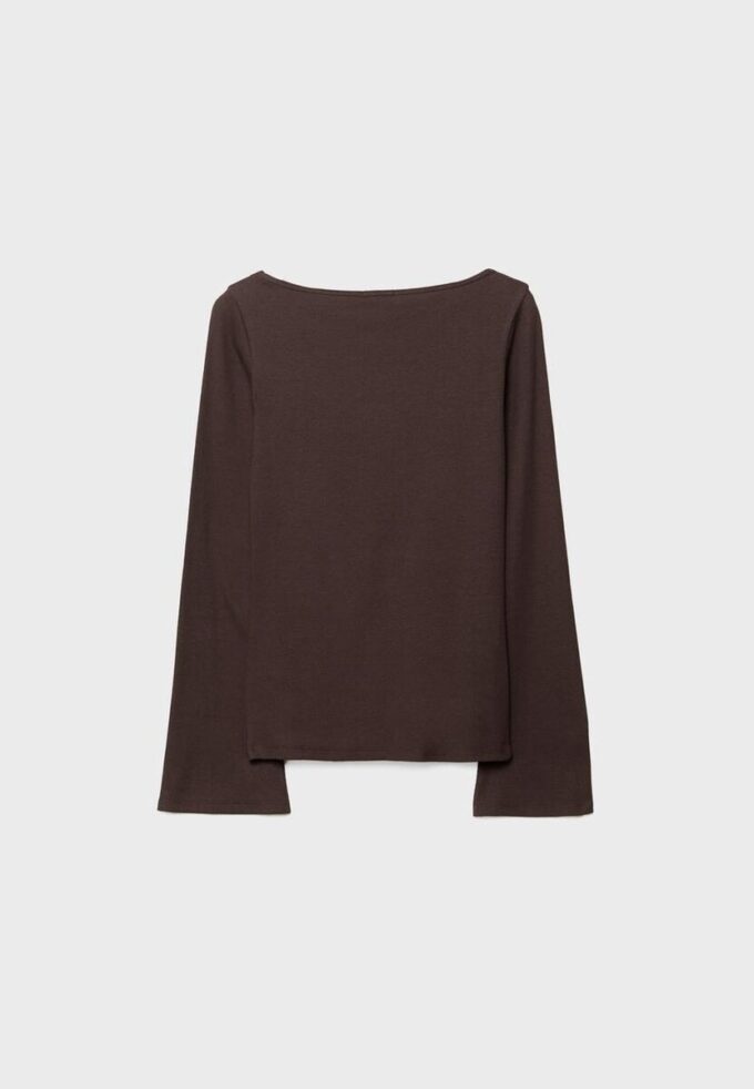 Basics-T-Shirt mit Glockenärmeln