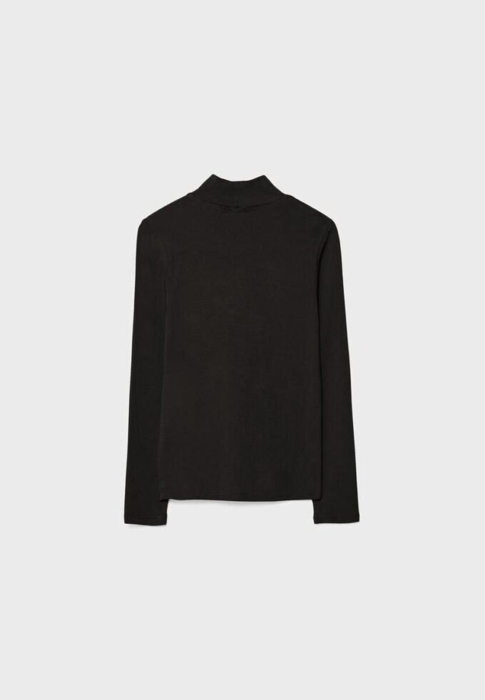 Basics T-Shirt mit hohem Kragen