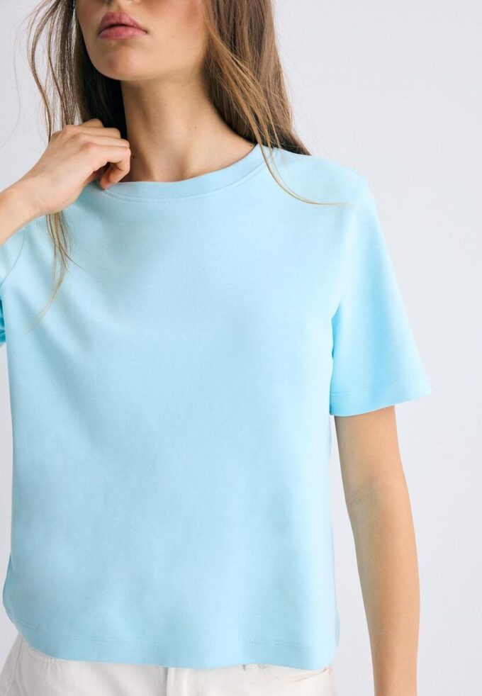 Basics-T-Shirt mit normaler Passform und schwerem Stoff Basics-T-Shirt mit normaler Passform und schwerem Stoff