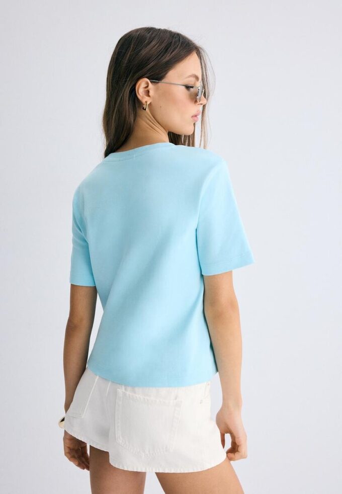 Basics-T-Shirt mit normaler Passform und schwerem Stoff Basics-T-Shirt mit normaler Passform und schwerem Stoff