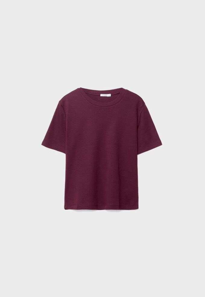 Basics-T-Shirt mit normaler Passform und schwerem Stoff Basics-T-Shirt mit normaler Passform und schwerem Stoff
