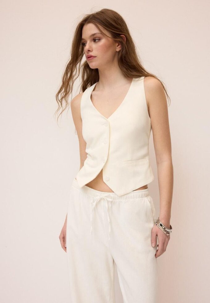 Basics-Weste aus Leinenmischung Basics-Weste aus Leinenmischung