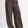 Bedruckte, fließende Satin-Hose