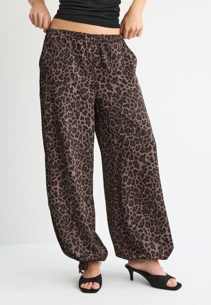 Bedruckte, fließende Satin-Hose