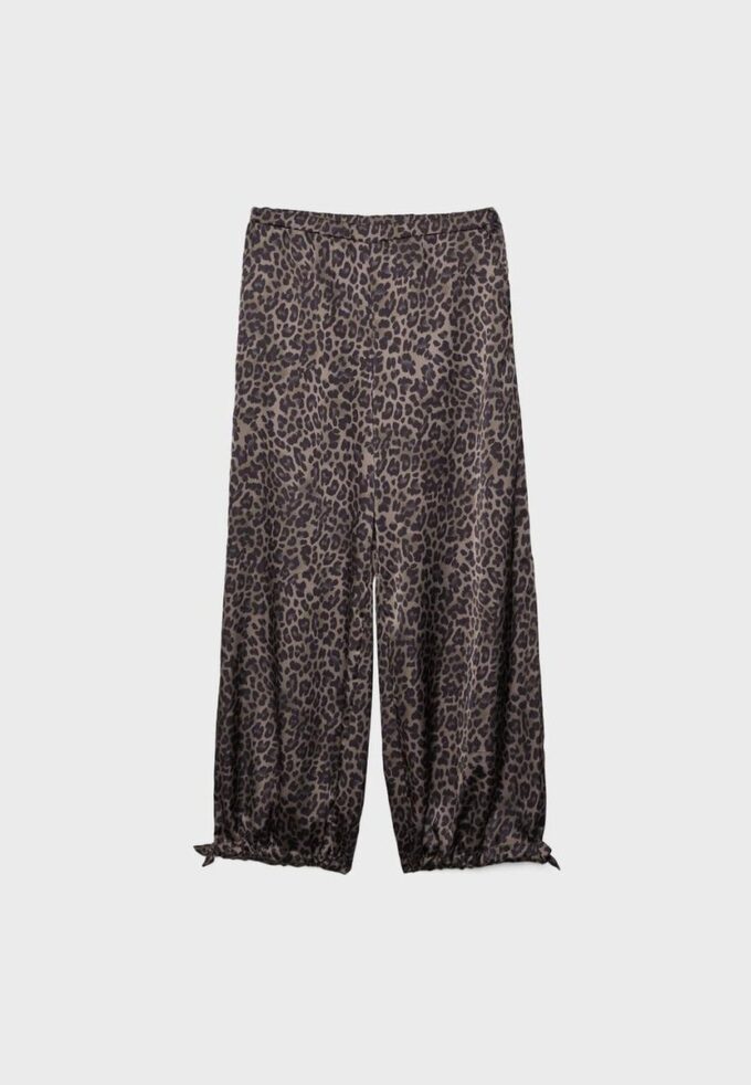 Bedruckte, fließende Satin-Hose