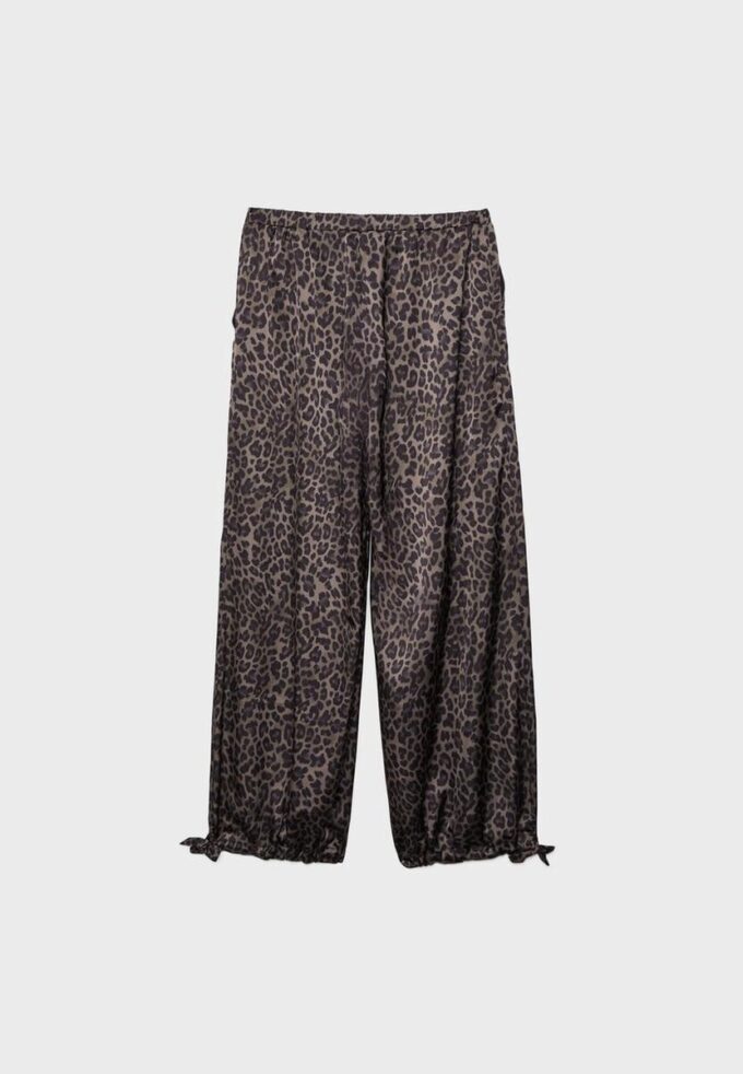 Bedruckte, fließende Satin-Hose