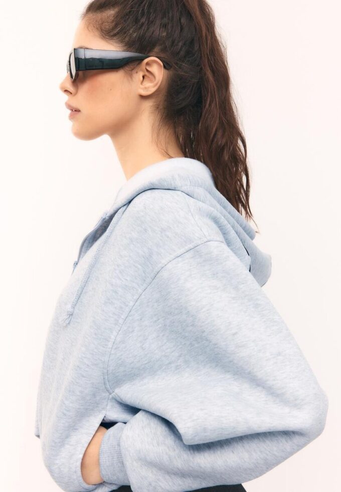 Bedrucktes Bomber-Sweatshirt mit Kapuze Bedrucktes Bomber-Sweatshirt mit Kapuze