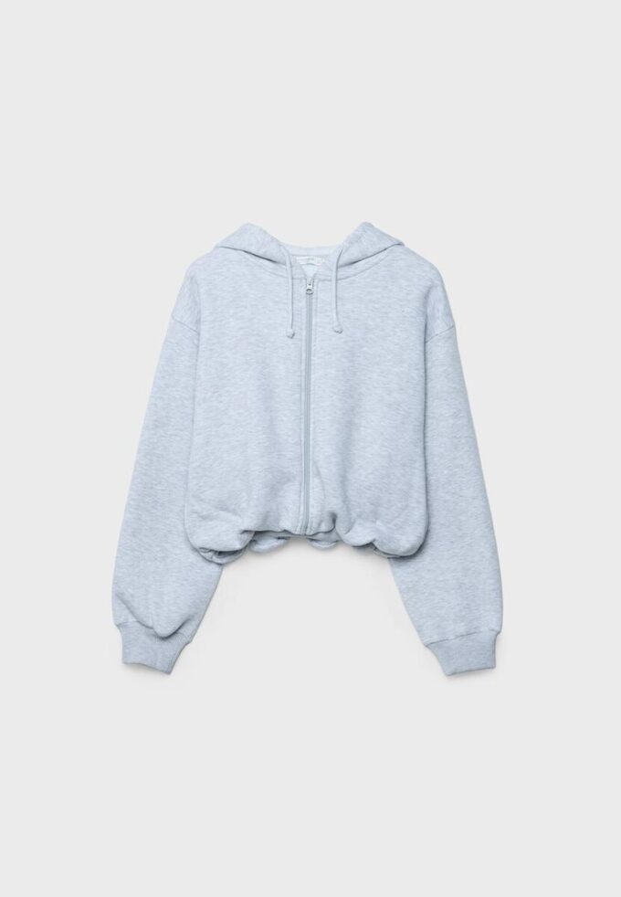 Bedrucktes Bomber-Sweatshirt mit Kapuze Bedrucktes Bomber-Sweatshirt mit Kapuze