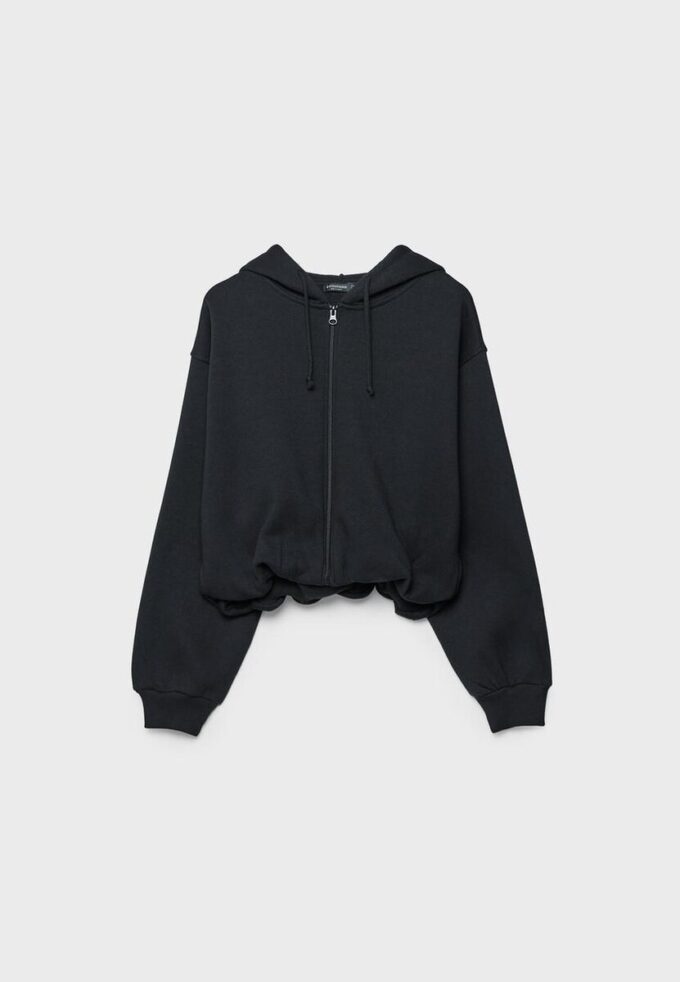 Bedrucktes Bomber-Sweatshirt mit Kapuze Bedrucktes Bomber-Sweatshirt mit Kapuze