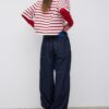Bedrucktes, gestreiftes Kurzarm-T-Shirt Bedrucktes, gestreiftes Kurzarm-T-Shirt