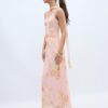 Bedrucktes Midi-Kleid aus Tüll mit Schal Bedrucktes Midi-Kleid aus Tüll mit Schal