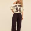 Bedrucktes Sweatshirt mit U-Boot-Ausschnitt Bedrucktes Sweatshirt mit U-Boot-Ausschnitt