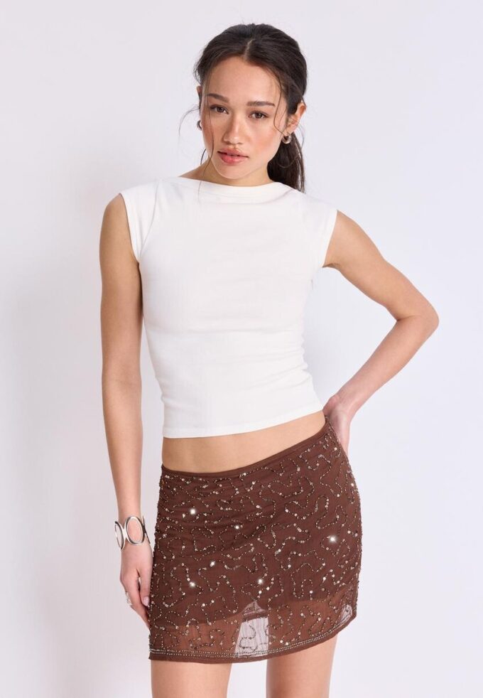Bestickter Mini-Skort Bestickter Mini-Skort