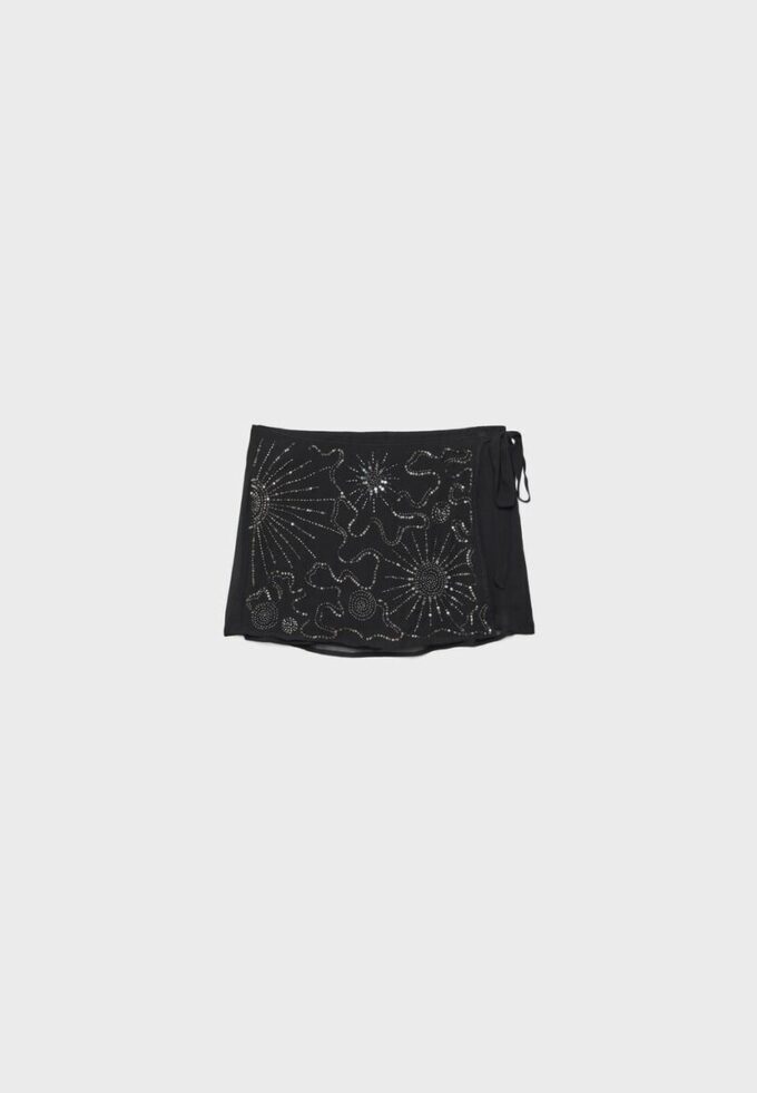 Bestickter Wickel-Mini-Skort Bestickter Wickel-Mini-Skort