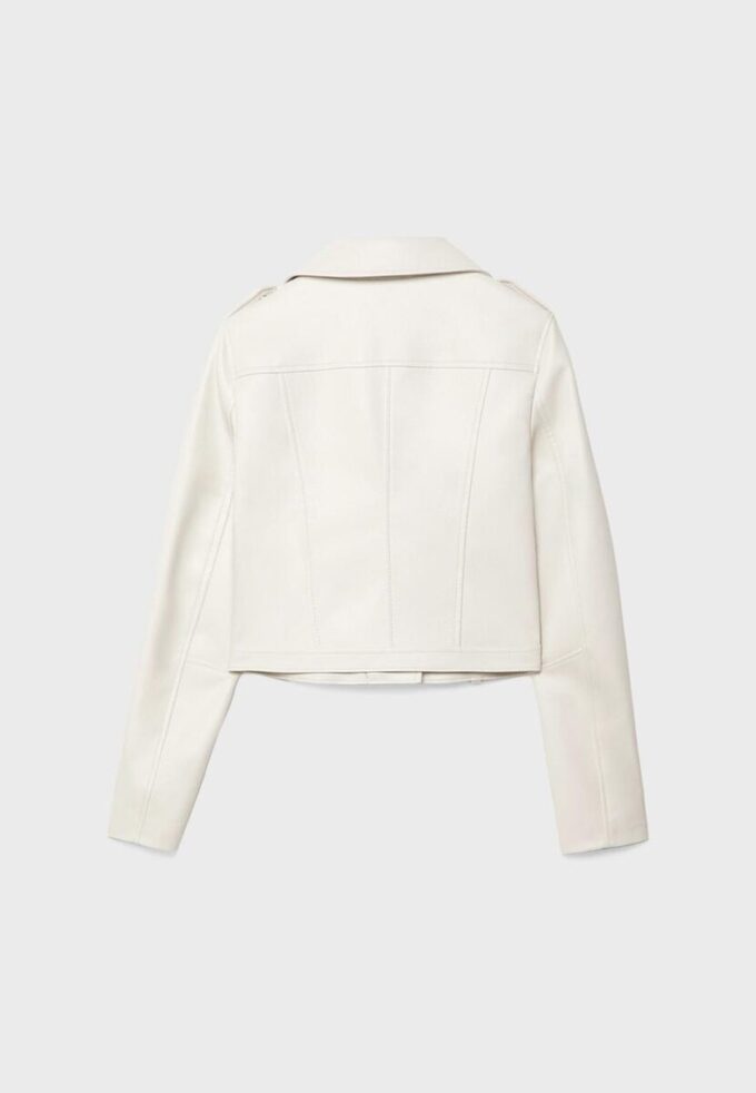 Bikerjacke aus Kunstleder mit Gürtel Bikerjacke aus Kunstleder mit Gürtel