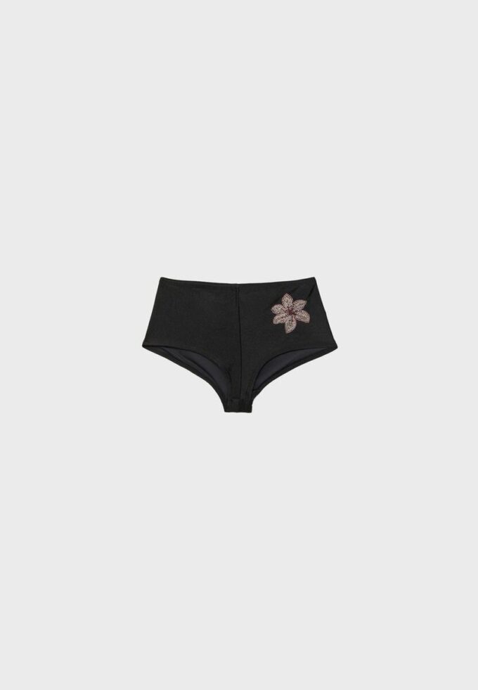 Bikini-Höschen mit gestickten Blumen Bikini-Höschen mit gestickten Blumen