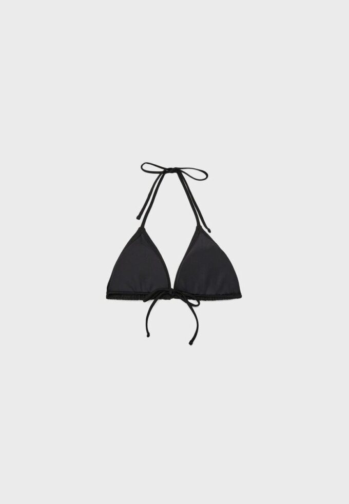 Bikini-Oberteil im Triangel-Schnitt mit Blumenstickerei