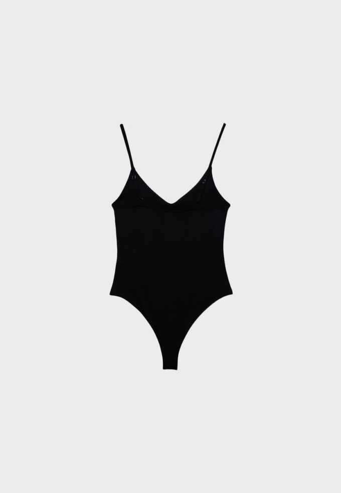 Bodysuit mit V-Ausschnitt und Trägern