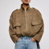 Bomberjacke aus Kunstwildleder Bomberjacke aus Kunstwildleder