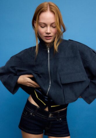 Bomberjacke aus Kunstwildleder