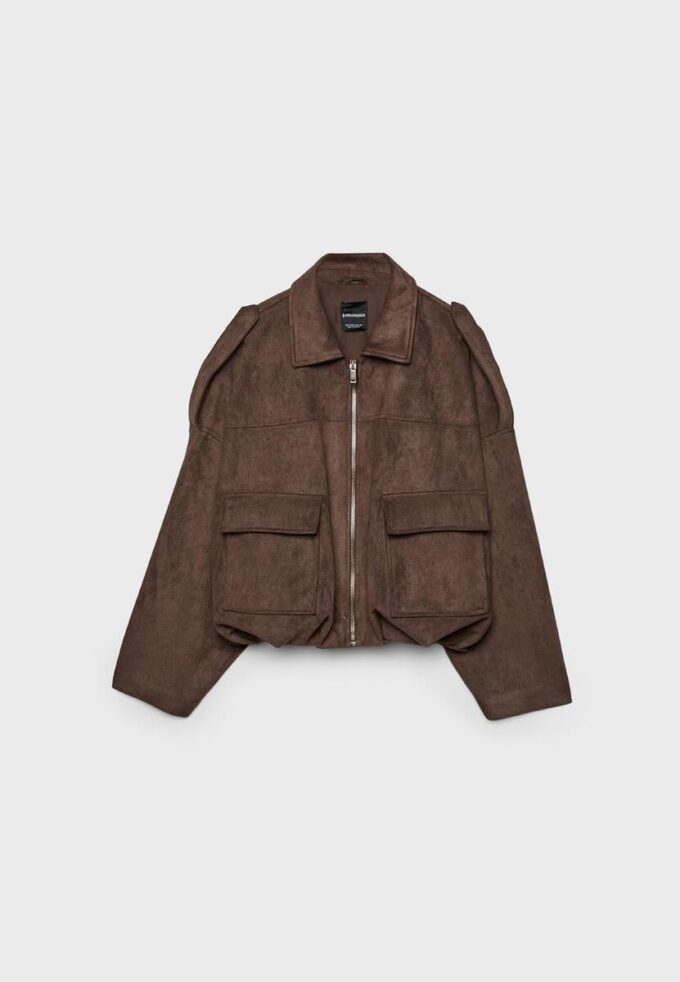 Bomberjacke aus Kunstwildleder Bomberjacke aus Kunstwildleder